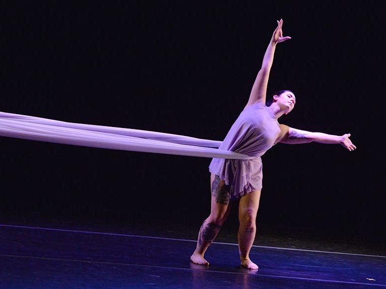 An Ivyside Dance Ensemble dancer performs